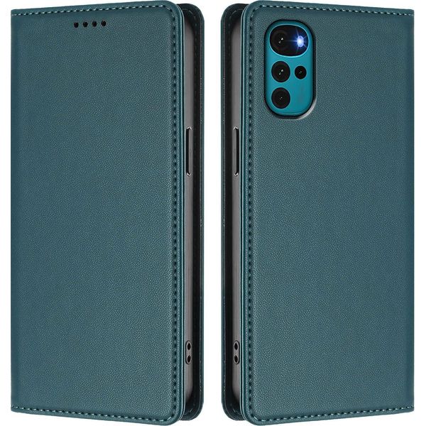 Custodia Per Telefono Cellulare Per Motorola Moto G22 / Moto E22S, Flip Cover In Finto Cuoio Antiurto Magnetica Con Supporto Verde-image