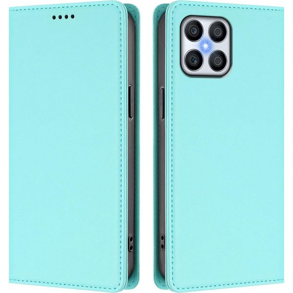 Custodia In Pelle Per Honor X8 5G/Honor X6/Honor 70 Lite, Custodia Flip Magnetica In Finto Cuoio Con Supporto Verde Menta-image