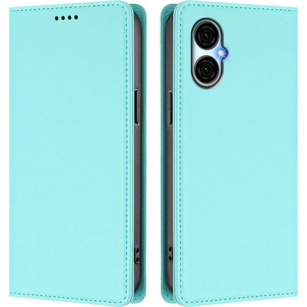 Custodia Per Telefono Cellulare Per Blu G53, Flip Cover In Finto Cuoio Antiurto Custodia Magnetica Con Supporto Turchese-image