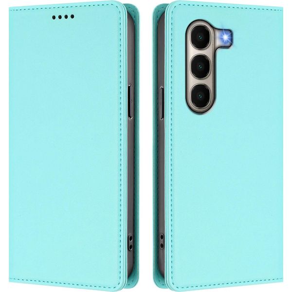 Custodia Per Telefono Cellulare Per Itel A95, Flip Cover In Finto Cuoio Antiurto Custodia Magnetica Con Supporto Turchese-image