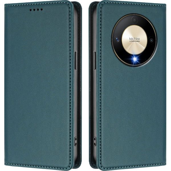 Custodia In Pelle Per Honor X9B/Magic6 Lite, Custodia Magnetica In Finto Cuoio Con Supporto Verde-image