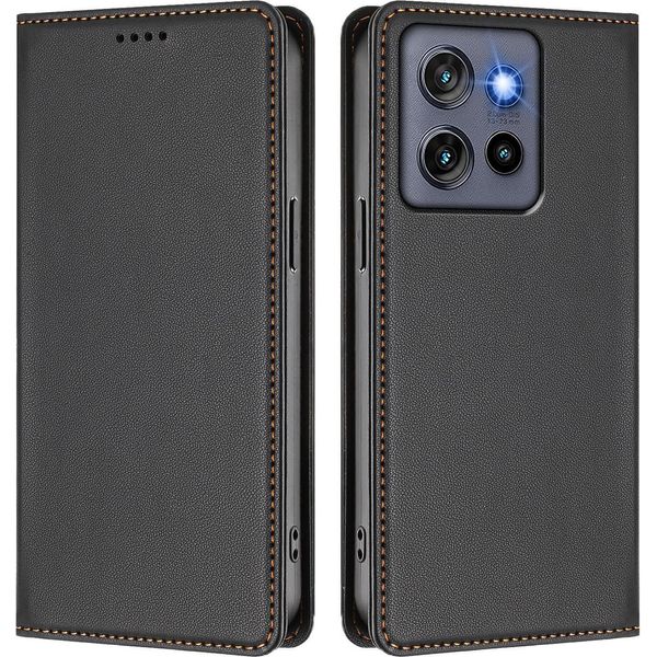 Custodia Per Cellulare Per Motorola Edge 60 Stylus/Moto G Stylus 5G 2025, Custodia Magnetica Antiurto In Finto Cuoio Flip Cover Con Supporto Nero-image
