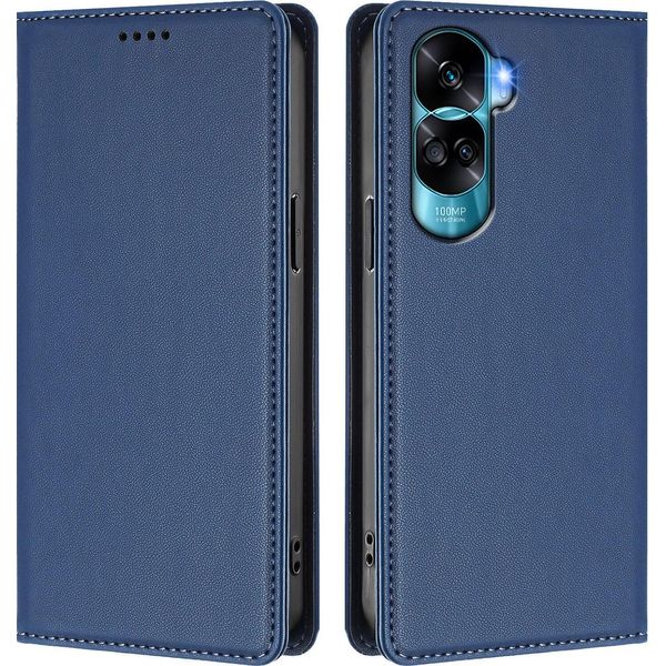 Custodia In Pelle Per Honor 90 Lite, Flip Case Magnetico In Finto Cuoio Con Supporto Blu Scuro-image
