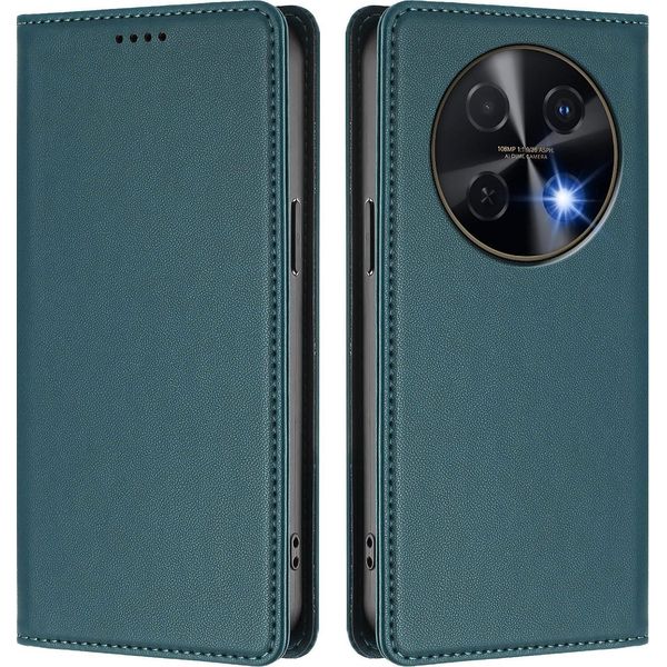Custodia Per Telefono Cellulare Per Huawei Nova 12I /Nova 13I, Custodia Magnetica Antiurto Flip Cover In Finto Cuoio Con Supporto Verde-image