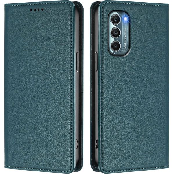 Custodia Per Motorola Moto G Stylus 2022 5G, Flip Cover In Finto Cuoio Antiurto Magnetica Con Supporto Verde-image