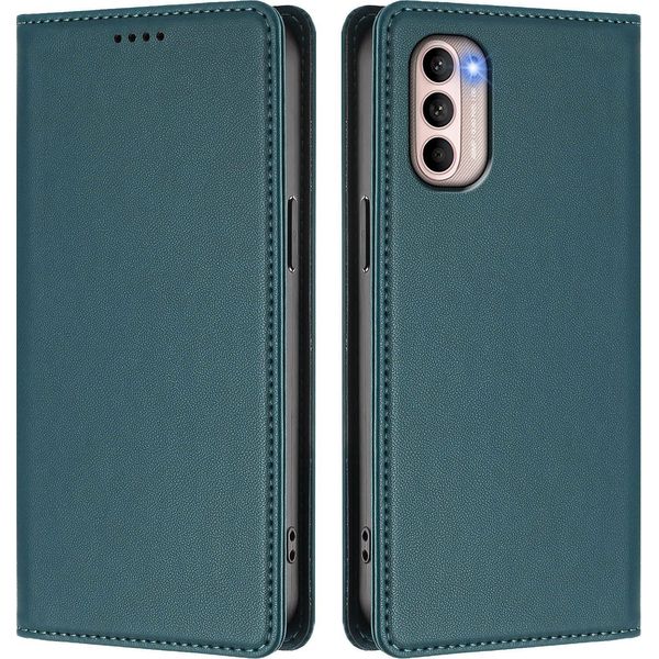 Custodia Per Motorola Moto G41 / Moto G31, Flip Cover In Finto Cuoio Antiurto Magnetica Con Supporto Verde-image