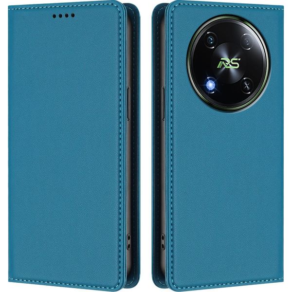 Custodia In Pelle Per Itel RS4, Custodia Magnetica In Finto Cuoio Flip Con Supporto Lake Blu-image