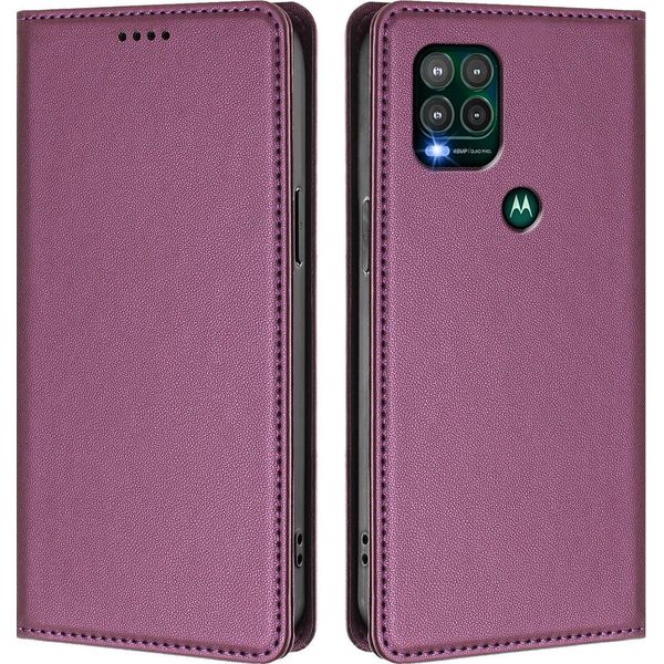 Custodia In Pelle Per Motorola Moto G Stylus 5G 2021, Custodia Magnetica In Finto Cuoio Con Supporto Viola-image