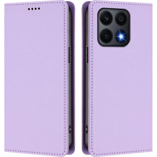 Custodia In Pelle Per Honor X8A, Flip Case Magnetico In Finto Cuoio Con Supporto Viola Chiaro-image