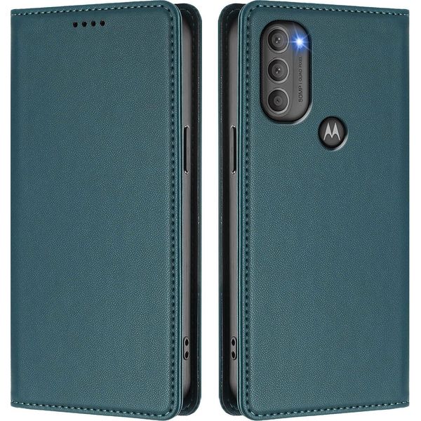 Custodia Per Motorola Moto G71 5G, Flip Cover In Finto Cuoio Antiurto Magnetica Con Supporto Verde-image