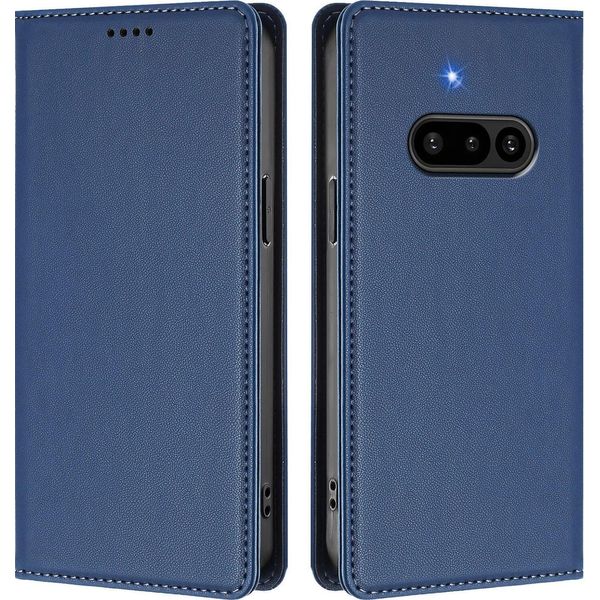 Custodia Per Telefono Cellulare Per Nulla Phone 3A,Poliuretanoleather Flip Cover Custodia Magnetica Antiurto Con Supporto Blu Scuro-image