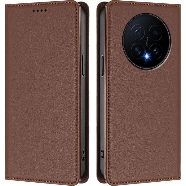 Custodia In Pelle Per Honor Magic8, Flip Case Magnetico In Finto Cuoio Con Supporto Marrone-image