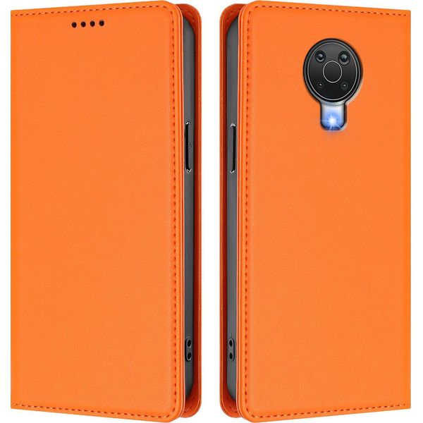 Custodia Per Telefono Cellulare Per Nokia G20 /Nokia G10 /Nokia 6.3, Flip Cover In Finto Cuoio Antiurto Custodia Magnetica Con Supporto Arancione-image