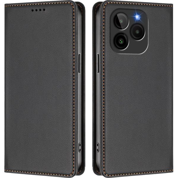 Custodia Per Telefono Cellulare Per Blu Bold K10/Blu G54,Poliuretanopelle Flip Cover Antiurto Custodia Magnetica Con Supporto Nero-image