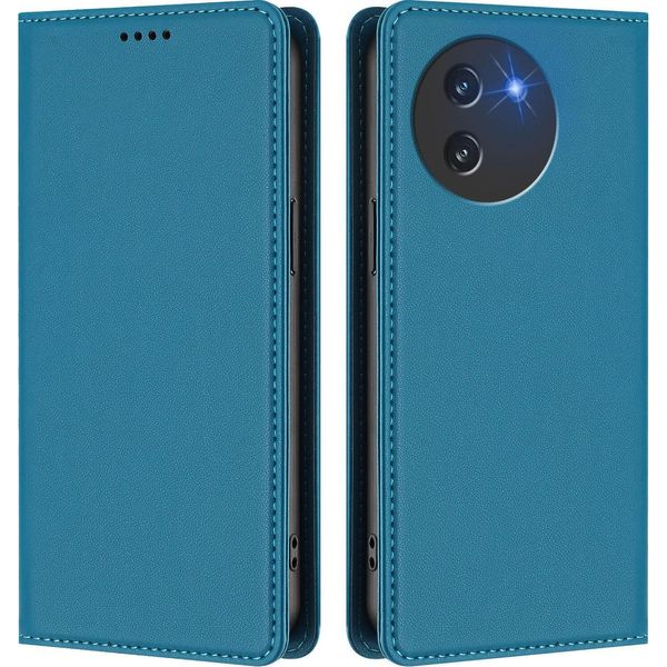 Custodia Per Telefono Cellulare Per Doogee Note 59 /Note 59 Pro, Flip Cover In Finto Cuoio Antiurto Magnetica Con Supporto Blu-image