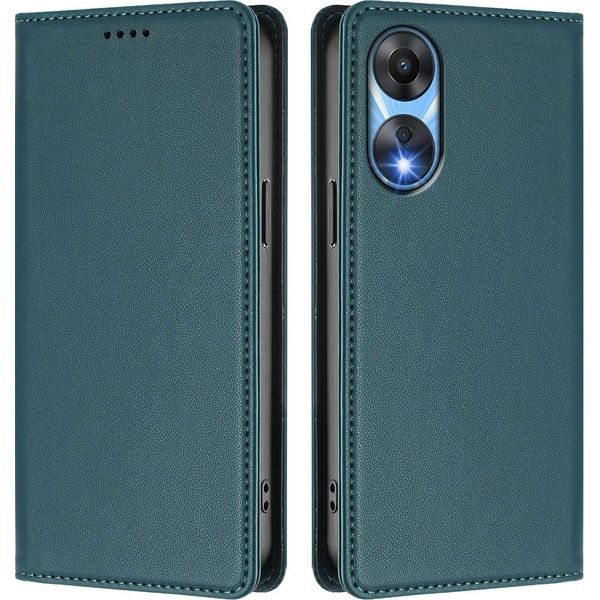 Custodia Per Telefono Cellulare Per Oppo A78 5G, Custodia Magnetica Antiurto Con Supporto In Finto Cuoio Flip Cover Verde-image