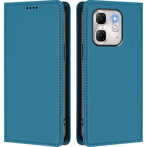 Custodia Per Cellulare Per Infinix Hot 50I /Smart 9 /Smart 9 Hd,Poliuretanoleather Flip Cover Custodia Magnetica Antiurto Con Supporto Blu-image