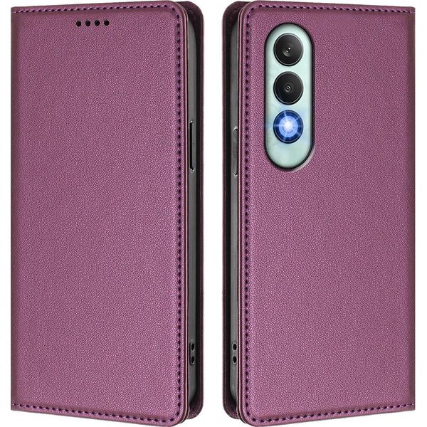 Custodia In Pelle Per Oneplus Nord CE4, Custodia Magnetica In Finto Cuoio Con Supporto Viola-image
