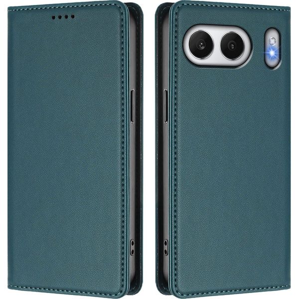 Custodia Per Telefono Cellulare Per Oneplus Nord 4, Flip Cover In Finto Cuoio Antiurto Custodia Magnetica Con Supporto Verde-image