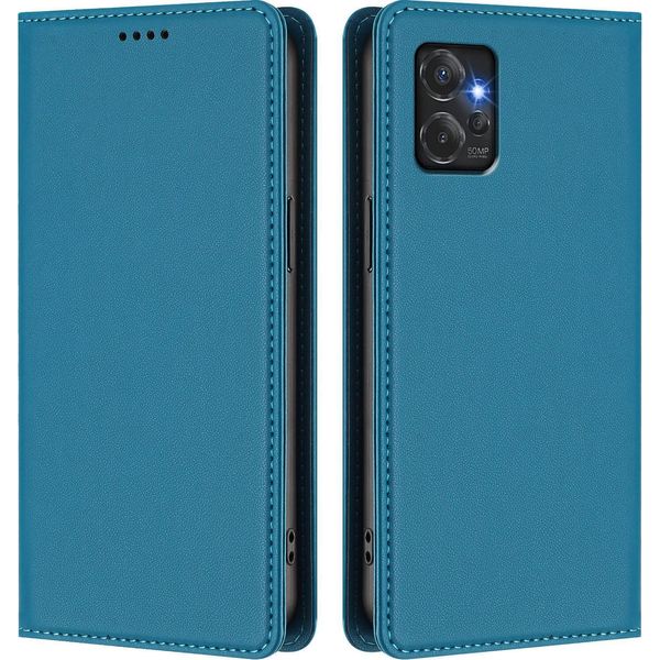 Custodia Per Motorola Moto G Power 5G 2023, Custodia Magnetica Antiurto Con Supporto In Finto Cuoio Flip Cover Blu-image