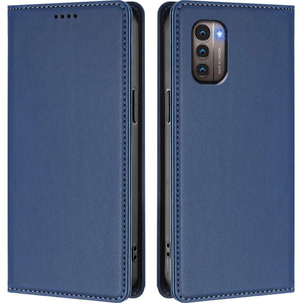 Custodia Per Nokia G21 /Nokia G11, Flip Cover In Finto Cuoio Antiurto Magnetica Con Supporto Blu Scuro-image
