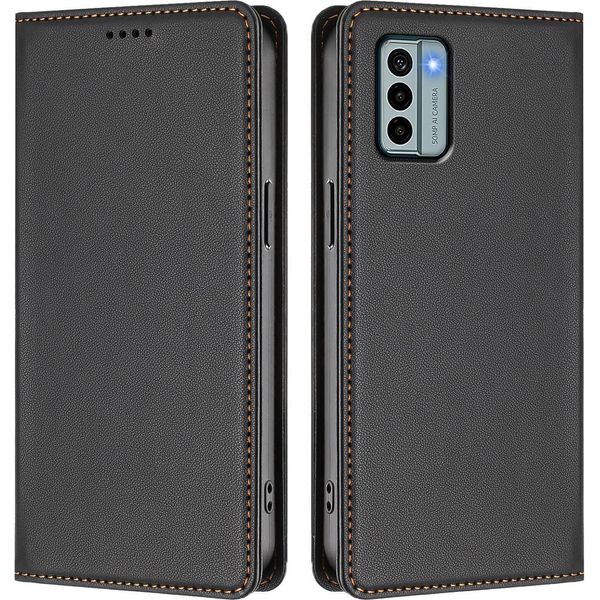 Custodia Per Telefono Cellulare Per Nokia G22, Flip Cover In Finto Cuoio Antiurto Magnetica Con Supporto Nero-image