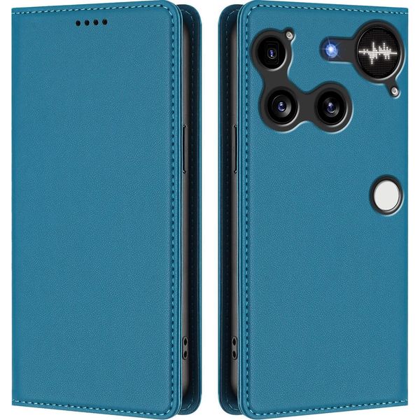 Custodia Per Telefono Cellulare Per Il Telefono 3,Poliuretanopelle Flip Cover Antiurto Custodia Magnetica Con Supporto Blu-image