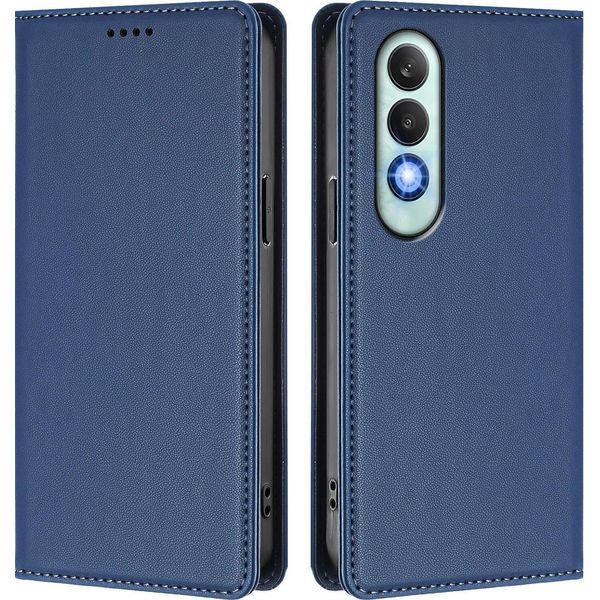 Custodia In Pelle Per Oneplus Nord CE4, Custodia Magnetica In Finto Cuoio Con Supporto Blu Scuro-image
