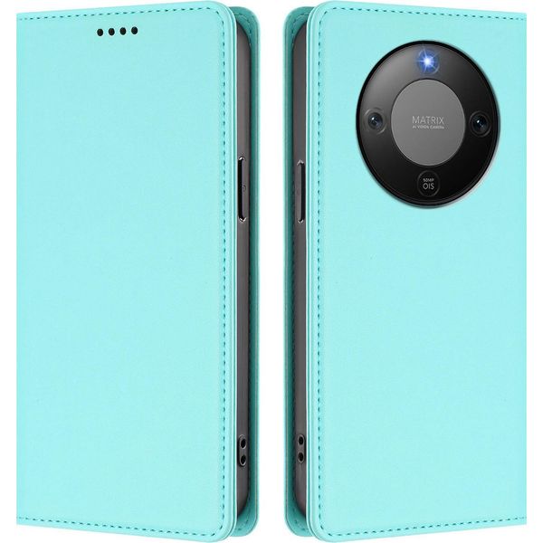 Custodia Per Telefono Cellulare Per Honor X9D/Magic8 Lite, Custodia Magnetica Antiurto In Finto Cuoio Flip Cover Con Supporto Turchese-image