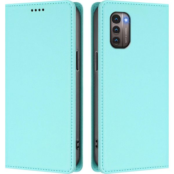 Custodia In Pelle Per Nokia G21 /Nokia G11, Flip Case Magnetico In Finto Cuoio Con Supporto Verde Menta-image