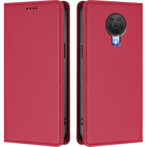 Custodia Per Telefono Cellulare Per Nokia G20 /Nokia G10 /Nokia 6.3, Flip Cover In Finto Cuoio Antiurto Custodia Magnetica Con Supporto Rosso-image