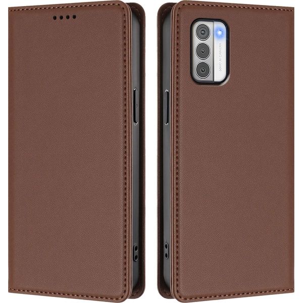 Custodia Per Telefono Cellulare Per Nokia G42 /Nokia G310,Poliuretanopelle Flip Cover Antiurto Custodia Magnetica Con Supporto Marrone-image