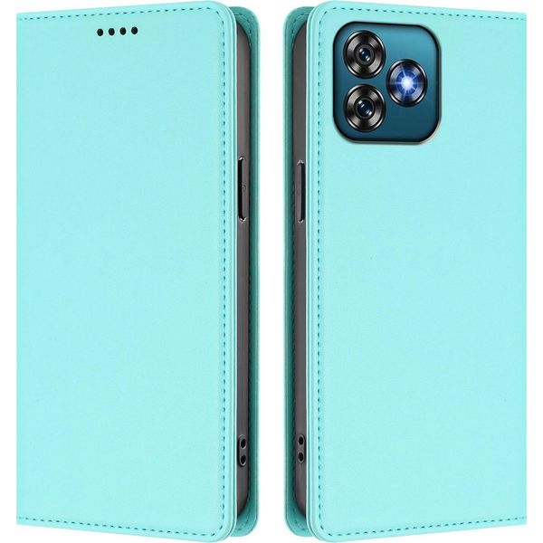 Custodia Per Telefono Cellulare Per Oukitel C53,Poliuretanopelle Flip Cover Antiurto Custodia Magnetica Con Supporto Turchese-image