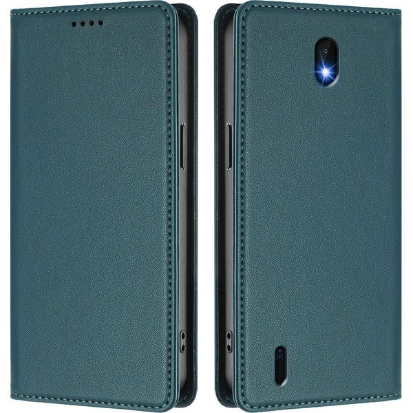 Custodia Per Telefono Cellulare Per Nokia C01 Plus/Nokia C1 2Nd Edition,Poliuretanoleather Flip Cover Custodia Magnetica Antiurto Con Supporto Verde-image