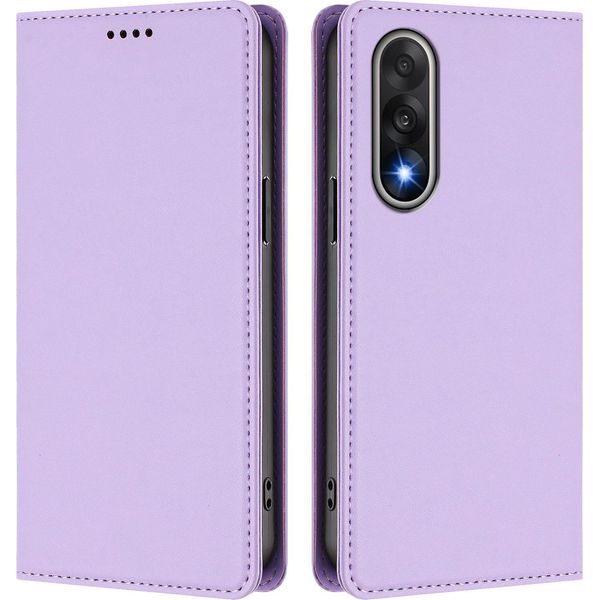 Custodia Per Telefono Cellulare Per Oneplus Nord 5 / Ace 5 Ultra, Flip Cover In Finto Cuoio Antiurto Custodia Magnetica Con Supporto Viola-image