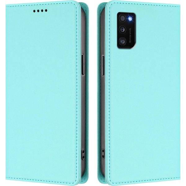 Custodia In Pelle Per Samsung Galaxy A41, Flip Case Magnetico In Finto Cuoio Con Supporto Verde Menta-image