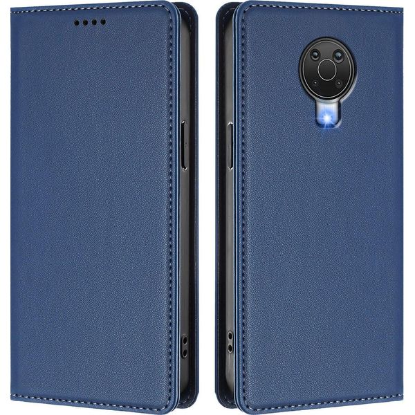 Custodia In Pelle Per Nokia G20 / Nokia G10 / Nokia 6.3, Flip Case Magnetico In Finto Cuoio Con Supporto Blu Scuro-image