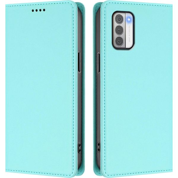 Custodia In Pelle Per Nokia G42 /Nokia G310, Flip Case Magnetico In Finto Cuoio Con Supporto Verde Menta-image