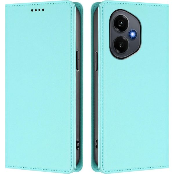 Custodia Per Telefono Cellulare Per Honor 400, Flip Cover In Finto Cuoio Antiurto Magnetica Con Supporto Turchese-image