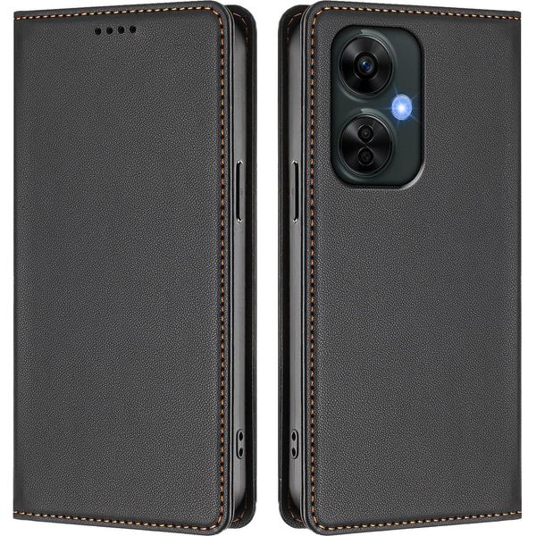 Custodia Per Telefono Cellulare Per Oneplus Nord N30 /Nord Ce 3 Lite, Flip Cover In Finto Cuoio Antiurto Custodia Magnetica Con Supporto Nero-image