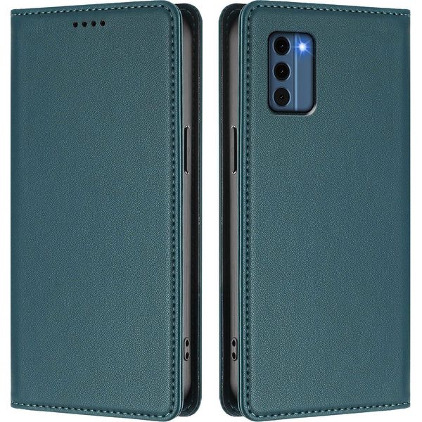 Custodia Per Telefono Cellulare Per Nokia C300, Flip Cover In Finto Cuoio Antiurto Magnetica Con Supporto Verde-image