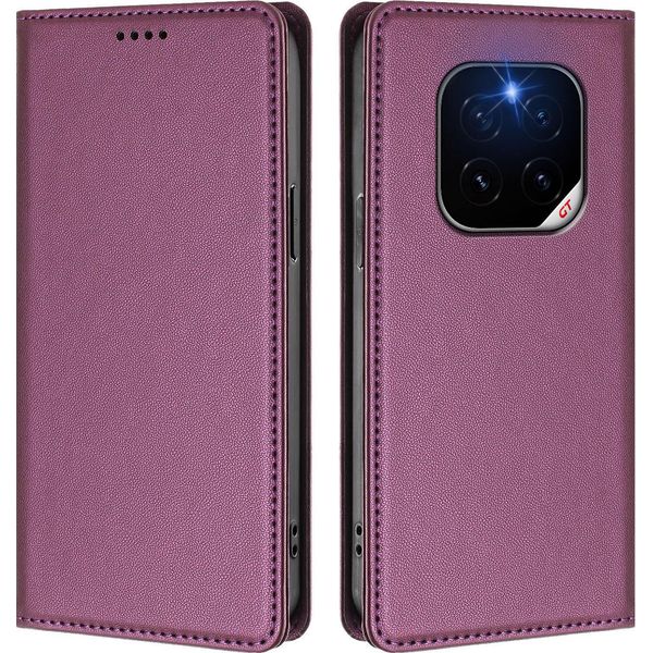 Custodia Per Telefono Cellulare Per Honor Gt Pro, Flip Cover In Finto Cuoio Antiurto Magnetica Con Supporto Viola-image