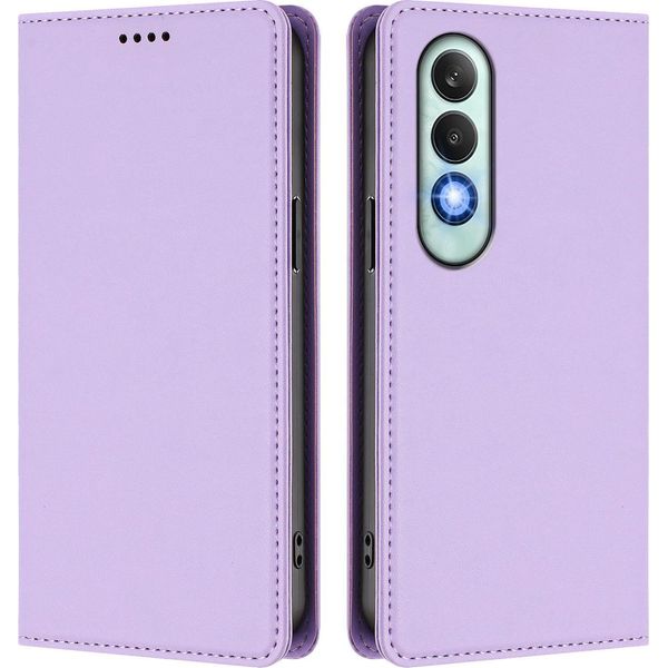 Custodia In Pelle Per Oneplus Nord CE4, Custodia Magnetica In Finto Cuoio Con Supporto Viola Chiaro-image