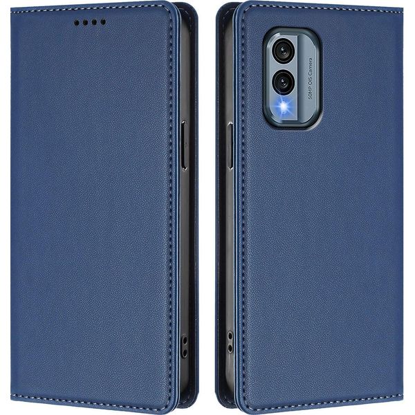 Custodia Per Nokia X30, Flip Cover In Finto Cuoio Antiurto Magnetica Con Supporto Blu Scuro-image