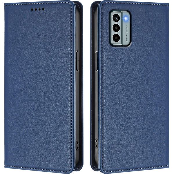 Custodia In Pelle Per Nokia G22, Flip Case Magnetico In Finto Cuoio Con Supporto Blu Scuro-image