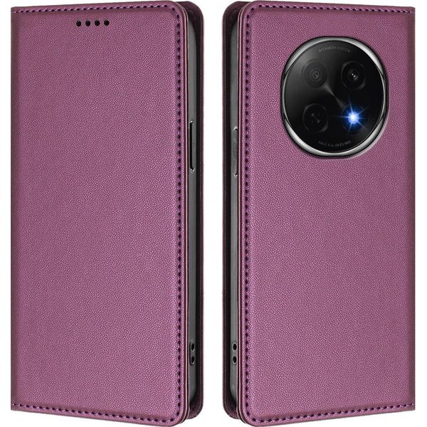 Custodia Per Oppo F29 Pro, Flip Cover In Finto Cuoio Antiurto Magnetica Con Supporto Viola-image