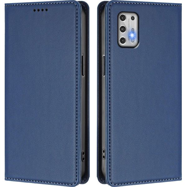 Custodia In Pelle Per Motorola Moto G Stylus 2021 4G, Custodia Flip Magnetica In Finto Cuoio Con Supporto Blu Scuro-image