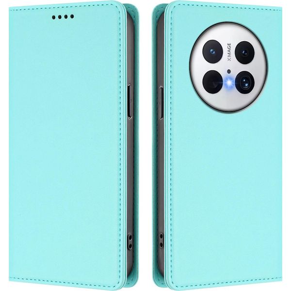 Custodia In Pelle Per Huawei Mate 70 Pro/Mate 70 Pro+, Custodia Flip Magnetica In Finto Cuoio Con Supporto Verde Menta-image