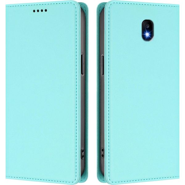 Custodia Per Telefono Cellulare Per Samsung Galaxy J5 2017,Poliuretanopelle Flip Cover Antiurto Magnetico Con Supporto Turchese-image