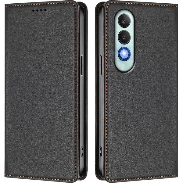 Custodia Per Oneplus Nord CE4, Custodia Magnetica Antiurto In Finto Cuoio Flip Cover Con Supporto Nero-image
